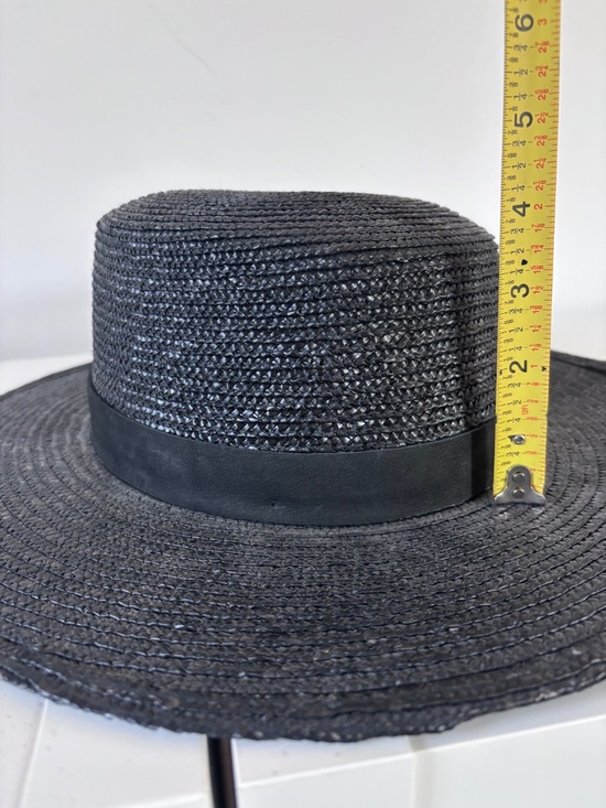 Janessa Leone - Calla Black Straw Hat (Size Small) main image 4